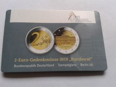 2 euro 2019 Bundesrat coincard WMF Fair Berlin - nur 1000 St.