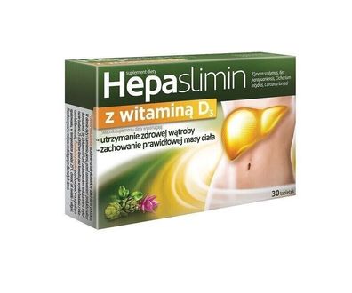 Hepaslimin mit Vitamin D3, 30 Tabletten. Nahrungsergänzungsmittel