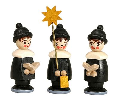 Miniaturfiguren 3 Kurrendefiguren schwarz Höhe 3,7cm NEU Weihnachten Figuren Kir