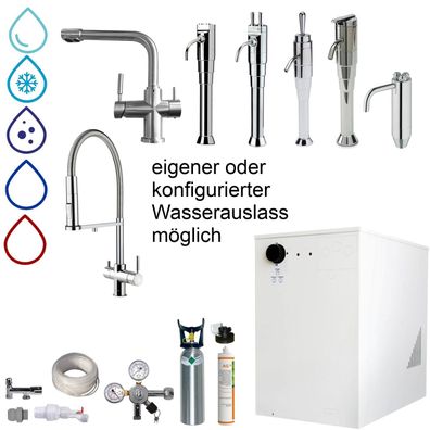 BieTal® Wassersprudler Untertisch Tafelwasseranlage BT-30U mit Kühlung und Zapfste...