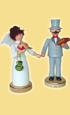 Räuchermann und Räucherfrau Brautpaar Höhe= 22cm NEU Rauchfigur Rauchmann