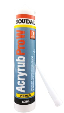 Soudal Acryrub Pro W, Premium Anschlussfugenacryl, 310 ml, Acryldichtstoff, Weiß