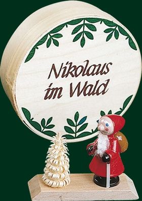 Spanschachtel Nikolaus mit Baum Höhe= 7,5cm NEU Spielzeug Dekoration Holz Spando