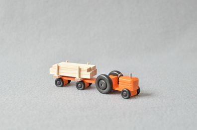 Holzspielzeug Traktor mit Langholz HxBxT 3,5x7,5x3cm NEU Holzauto LKW Holz Lkw