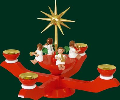 Adventsleuchter mit Engel und Stern bunt Höhe= 24cm NEU Weihnachten Leuchter Adve