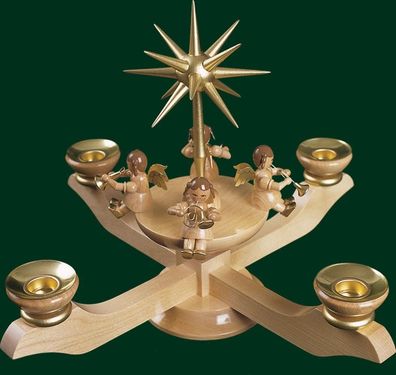 Adventsleuchter mit Engel und Stern natur Höhe= 24cm NEU Weihnachten Leuchter Adv