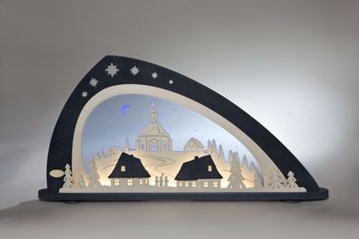 Motivleuchte Seiffener Kirche Länge ca 66cm NEU Schwibbogen Lichterbogen LED