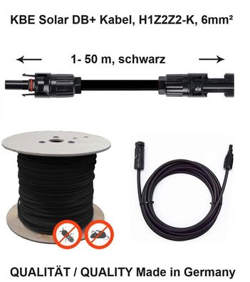 Solar Verlängerungskabel KBE Solar, H1Z2Z2-K, 6mm², 1 - 50m, schwarz
