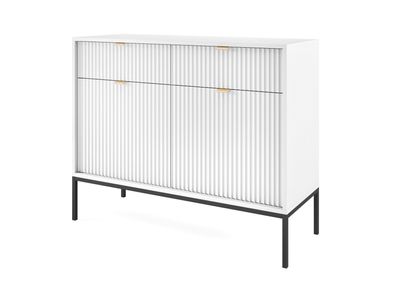 Nova KSZ104 Wohnzimmerschrank Weiß/ Goldene Griffe und Schwarze Beine 104x83x39
