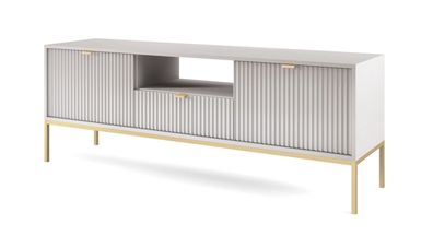 Fernsehschrank Nova RTV154 Lowboard Grau/ Goldene Griffe und Beine