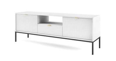 Fernsehschrank Nova RTV154 Lowboard Weiß/ Goldene Griffe und Schwarze Beine