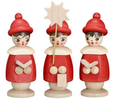 Miniaturfiguren 5 Kurrendefiguren rot Höhe 5cm NEU Weihnachten Figuren Kirche Ho