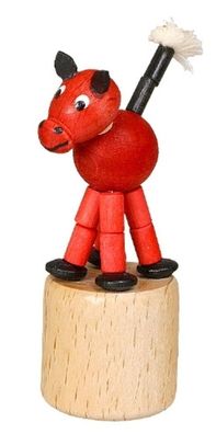 Holzspielzeug Wackelfigur Pferd rot Höhe=8cm NEU Spielzeug Wackeln Wackeltier