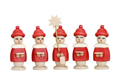 Miniaturfiguren Kurrende rot Höhe 2,7 cm NEU Spielzeug Dekoration Holz Spandose