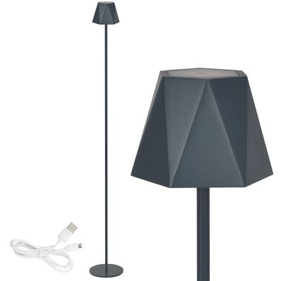 Stehlampe LED Akku USB kabellos Indoor Outdoor grau Dimmer modern skandi style