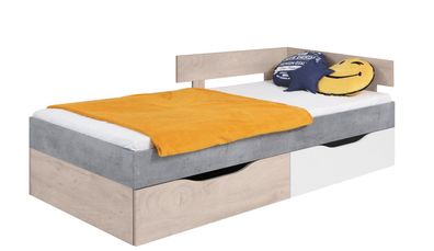 Bett Sigma SI - 15 mit 2 Schubladen Einzelbett mit Taschenfederkernmatratze 90x200 cm