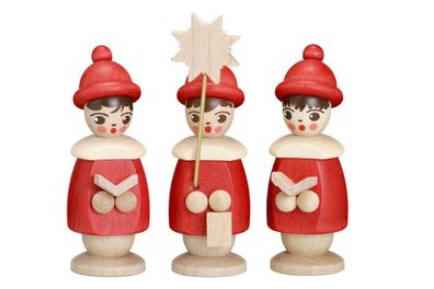 Miniaturfiguren 3 Kurrendefiguren rot Höhe 5cm NEU Weihnachten Figuren Kirche Ho