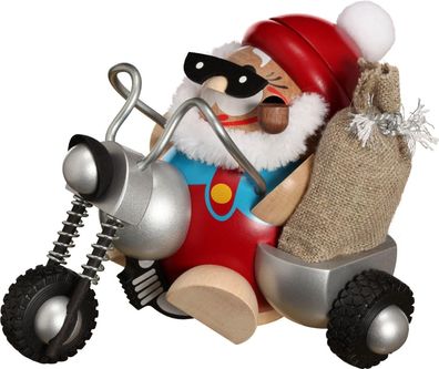 Kugelräuchermann Nikolaus auf Motorrad HxBxT = 12x8x15cm NEU Räuchermann Schnee