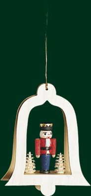 Christbaumschmuck Glocke natur mit König &amp; Baum Höhe= 8,5cm NEU Weihnachten Baums