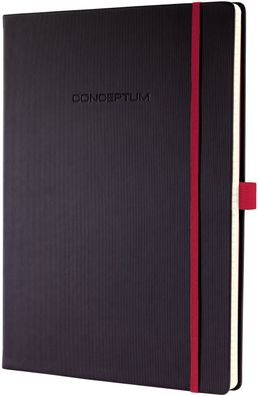 Sigel® Modisch CO660 Notizbuch Conceptum® Red Edition - ca. A4, kariert, schwarz, ...