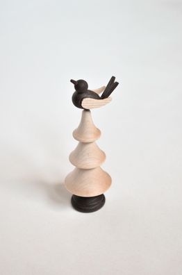 Holzspielzeug Tanne mit Singvogel natur Höhe=8cm NEU Vogel Spielzeug Singen
