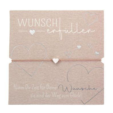 Armband Wunscherfüller 'Herz' rosa/ silber, 605973 1 St