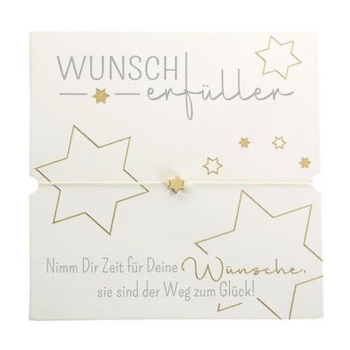 Armband Wunscherfüller 'Stern' weiss/ gold, 605997 1 St