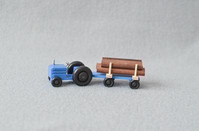 Holzspielzeug Traktor mit Rundholz HxBxT 3,5x7,5x3cm NEU Holzauto LKW Holz Lkw