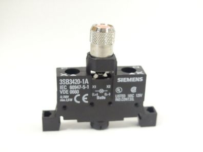 Siemens 3SB3420-1A Lampenfassung mit Lampenbirne rot 24V