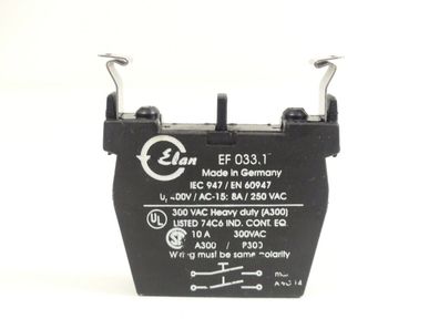 Elan EF 033.1 Terminal Block 8A 250V AC