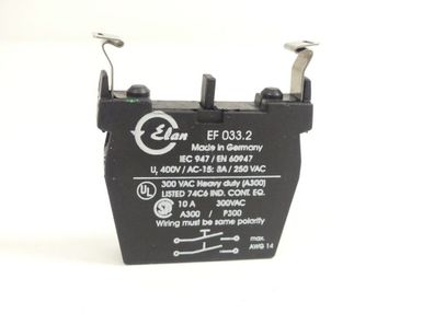 Elan EF 033.2 Terminal Block 8A 250V AC