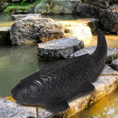 Steinfigur Glücksbringer Fisch Loni Grau - Breite x Tiefe x Höhe: 18 x 61 x 23 cm