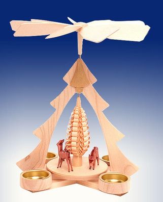 Tischpyramide Rehe natur mit Teelicht BxHxt 21x26x22,5cm NEU Tischdekoration