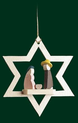 Christbaumschmuck Stern mit Heiliger Familie Höhe= 8cm NEU Weihnachten Baumschmuc