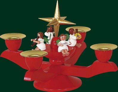 Adventsleuchter mit Engel und Stern rot Höhe= 12cm NEU Weihnachten Leuchter Adven