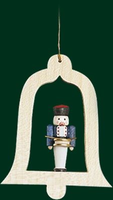 Christbaumschmuck Glocke natur mit Trommler Höhe= 8,5cm NEU Weihnachten Baumschmu