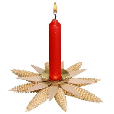 Kerzenhalter mit Ringelbäumchen Natur Ø 15cm NEU Kerzen Pyramidenkerzen Holz