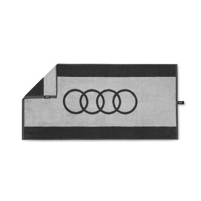 Original Audi Handtuch Ringe Logo 50x100cm Badetuch Strandtuch grau 3132301700