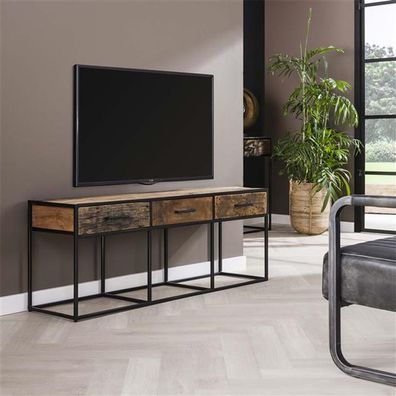 TV- Lowboard Floor Hartholz 3 Schubladen 135 cm
