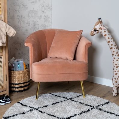 Bronx71 Stillsessel Amy Samt rosa