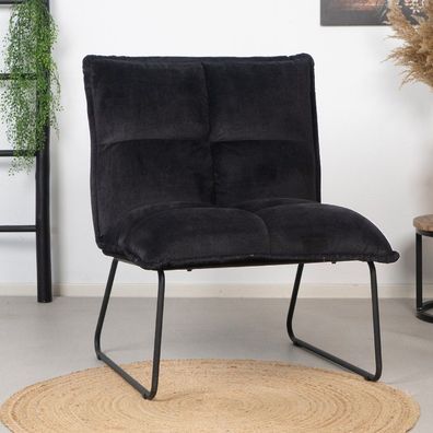 Bronx71 Samt Sessel Malaga modern schwarz