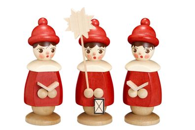Miniaturfiguren 3 Kurrendefiguren rot Höhe 10cm NEU Weihnachten Figuren Kirche H