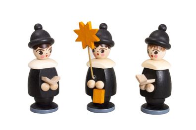 Miniaturfiguren 3 Kurrendefiguren schwarz Höhe 5cm NEU Weihnachten Figuren Kirch