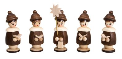 Miniaturfiguren 5 Kurrendefiguren natur Höhe 5cm NEU Weihnachten Figuren Kirche
