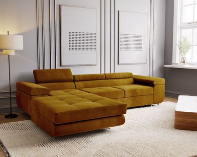 E-ZIMPAZ Ecksofa Adriano Polsterecke Couch Sofa L-Form - Gelb MH48