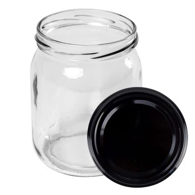 540 ml Einweckgläser Einmachgläser Vorratsgläser Einmachglas Deckel Schwarz