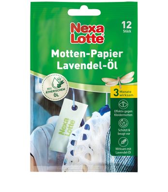 NEXA LOTTE® Motten Papier Levendel-Öl, 12 Stück