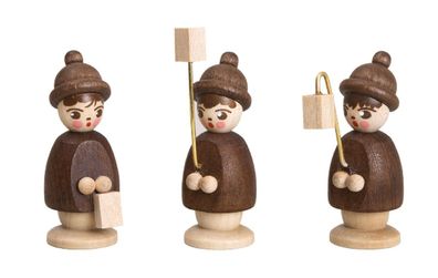 Miniaturfiguren 3 Laternenkinder bunt Höhe 3,7cm NEU Weihnachten Figuren Laterne