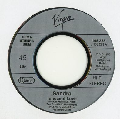 7" Sandra - Innocent Love ( Ohne Cover )