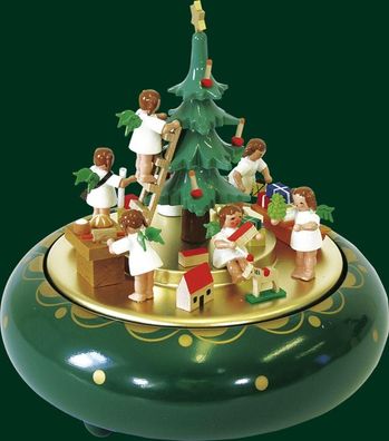 Spieldose Engelheimlichkeit am Weihnachtsbaum Höhe= 18cm NEU Spieluhr Spielwerk M
